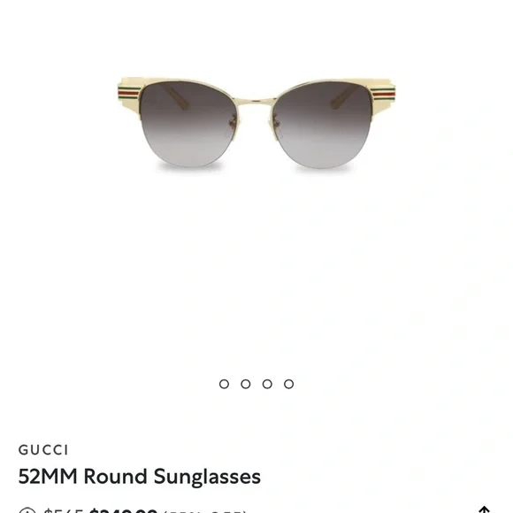 GUCCI52MM Round Sunglasses